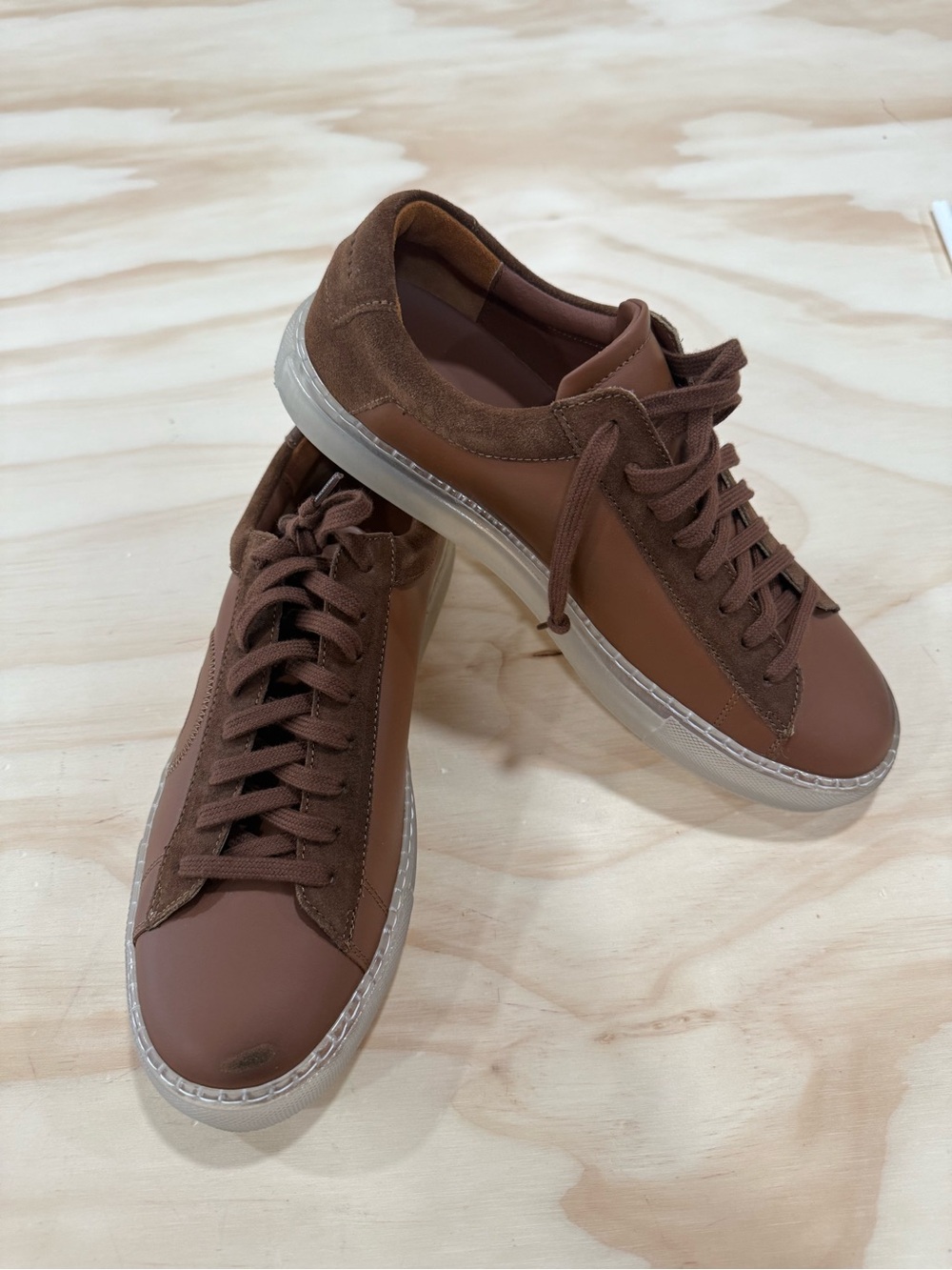 Oliver Cabell Men's Brown Leather & Suede Low-Top Sneakers